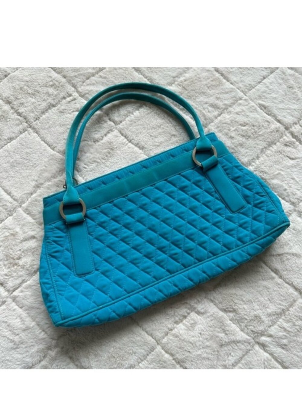 Vera Bradley | Vintage Turquoise Microfiber Trapeze Bag
